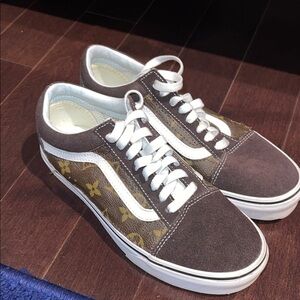 Louis Vuitton custom leathered material vans